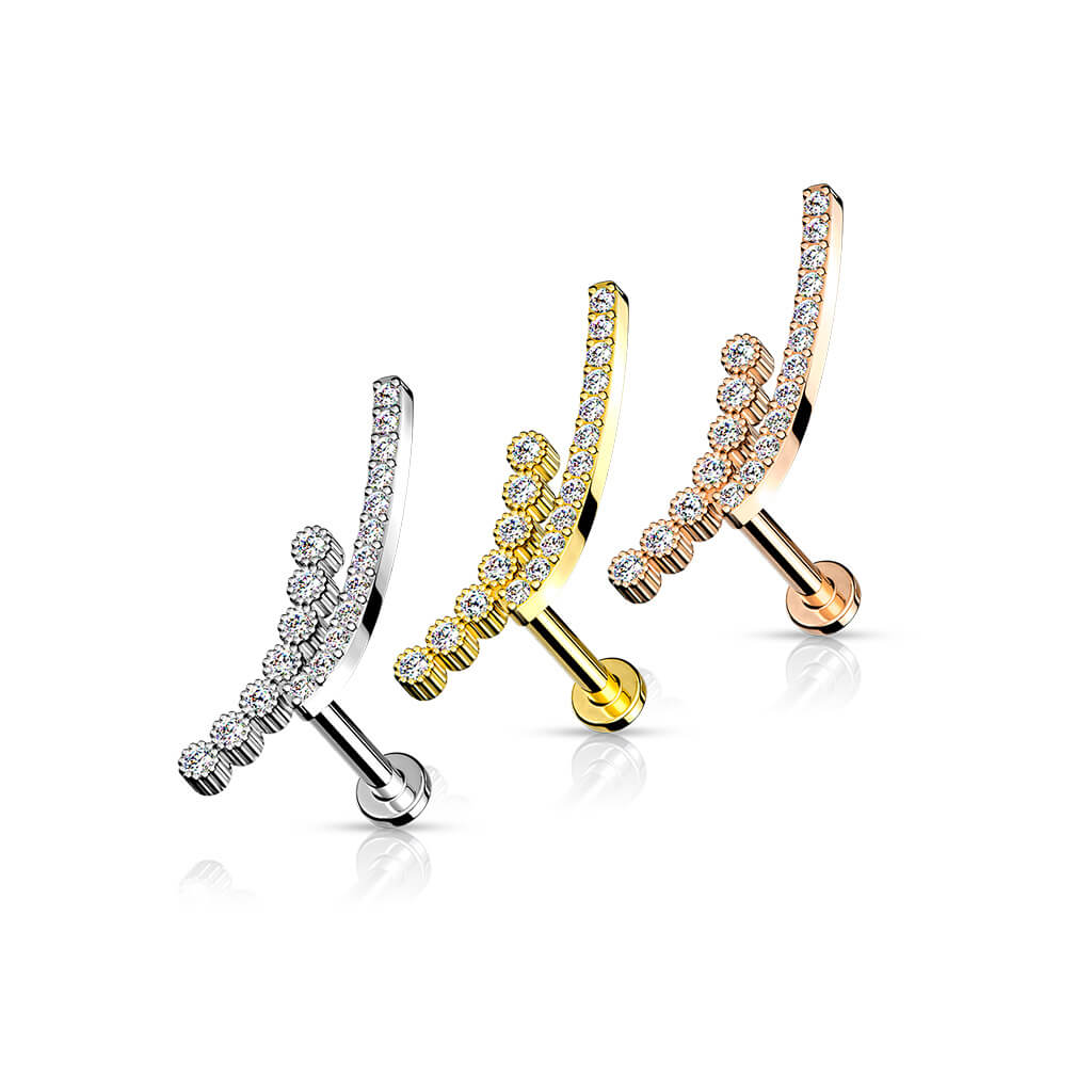 Labret Rod curved Zirconia Internally Threaded - Image 3