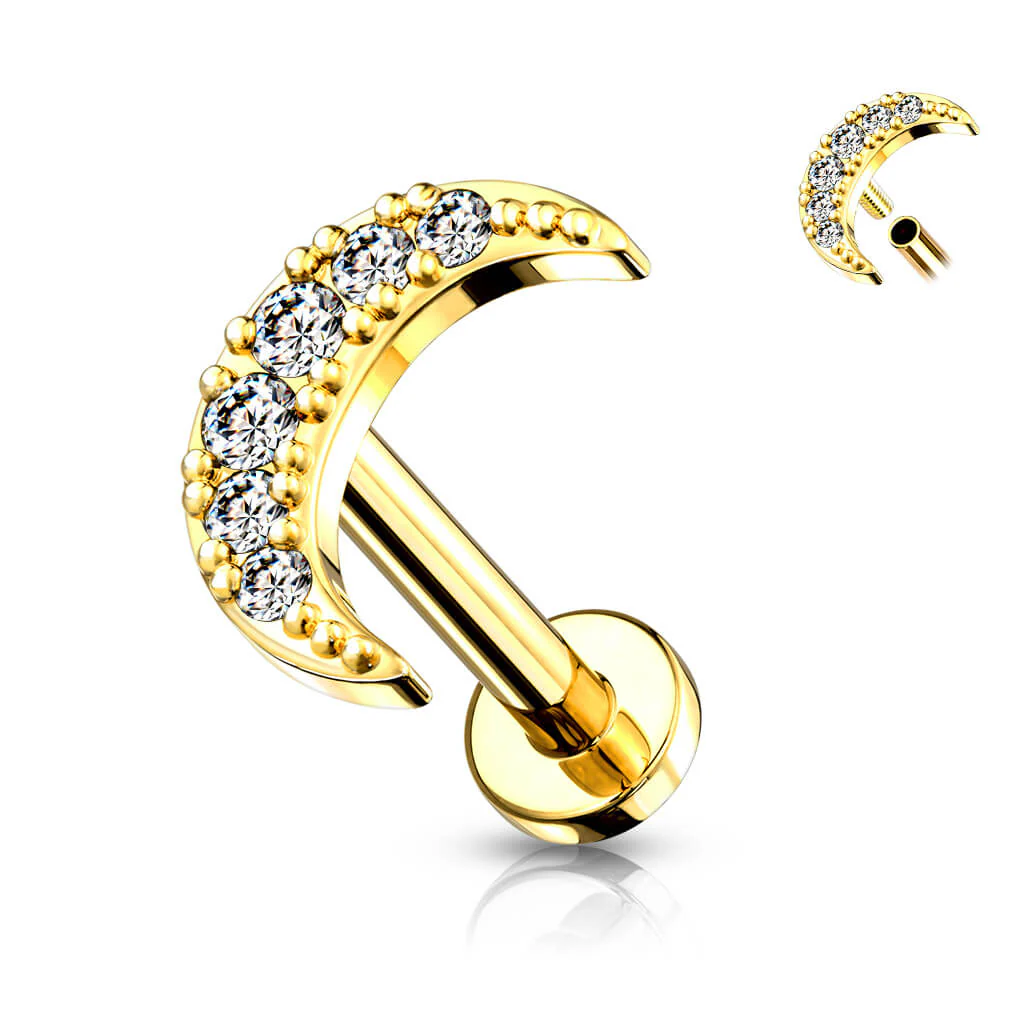 Labret Moon Zirconia Internally Threaded - Image 4