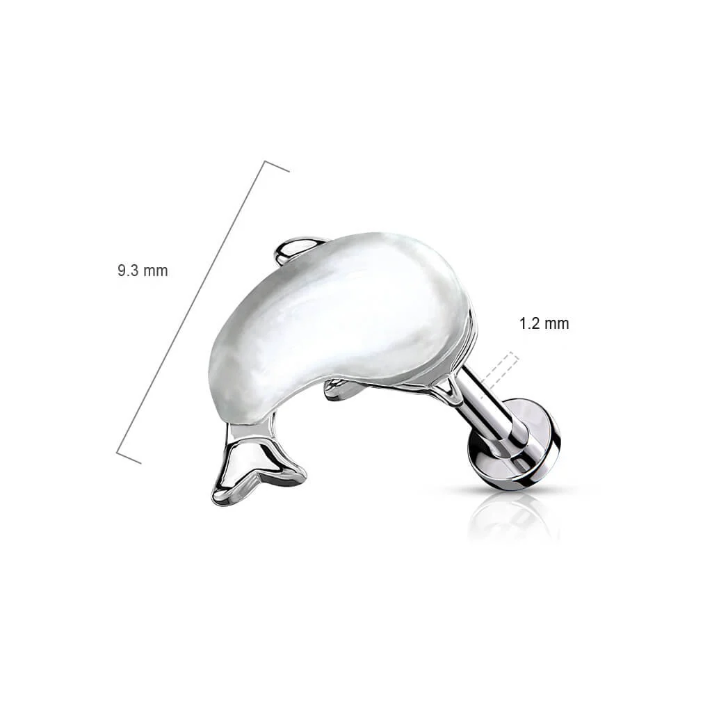 Labret Whale Opal Silver Internally Threaded - Image 2