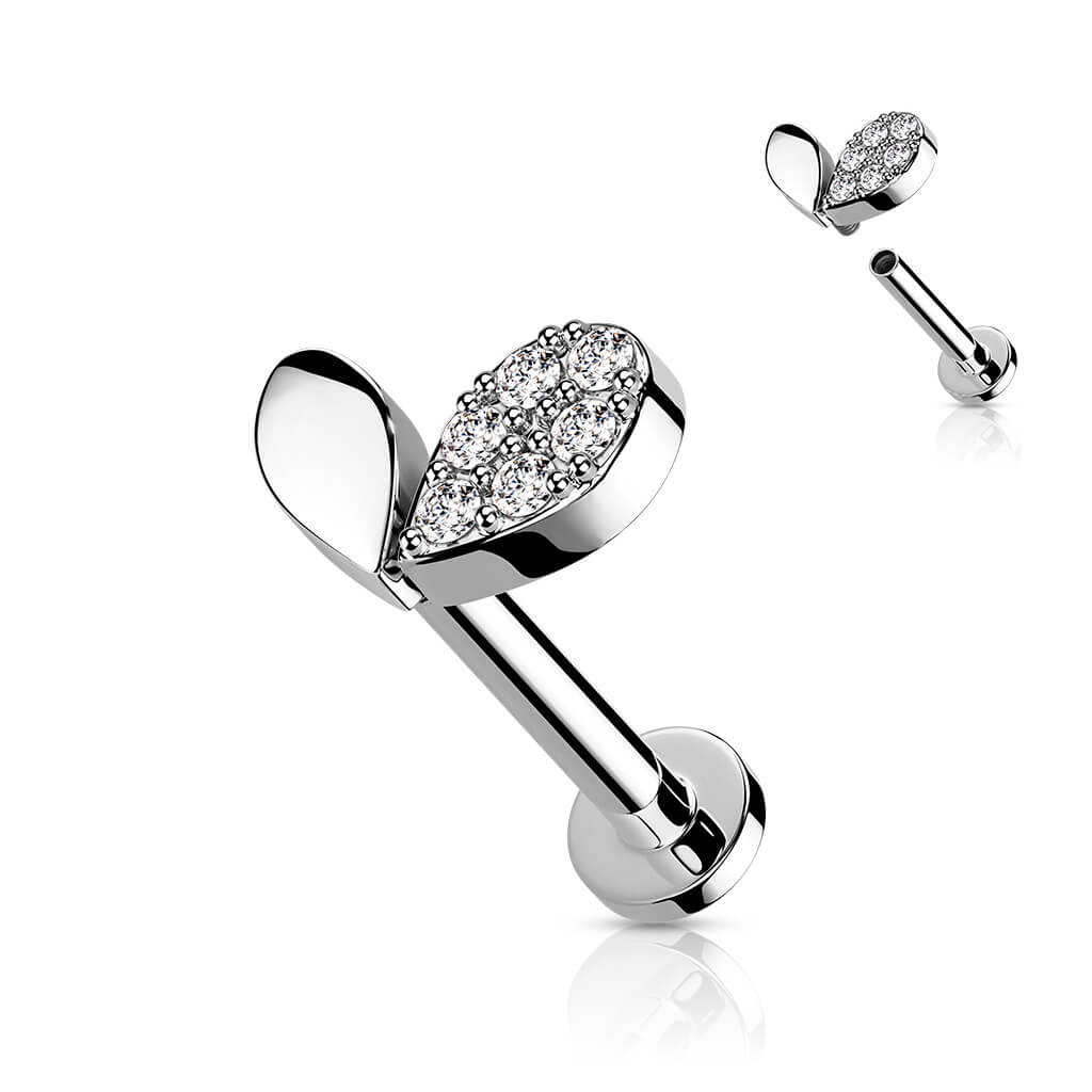 Labret Heart Zirconia Internally Threaded - Image 2