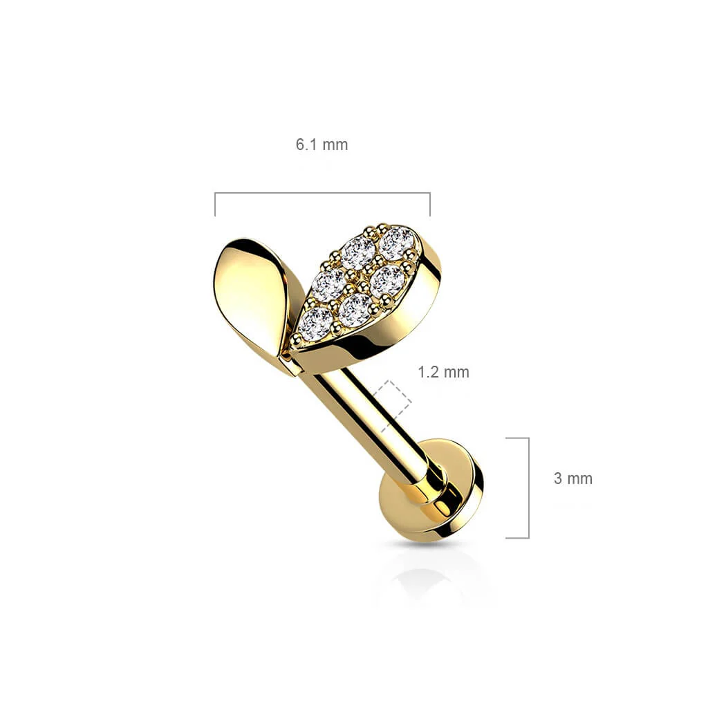 Labret Heart Zirconia Internally Threaded - Image 3