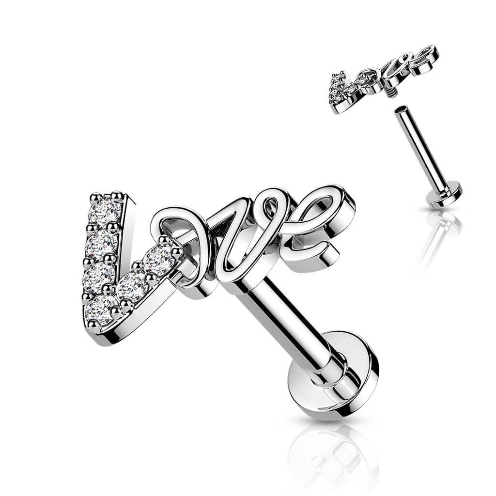 Labret LOVE Zirconia Internally Threaded - Image 2