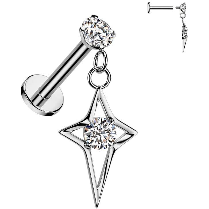 Labret hollow star zirconia Internally Threaded - Image 4
