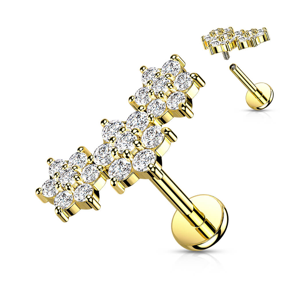 Labret Flowers Zirconia Internally Threaded - Image 6