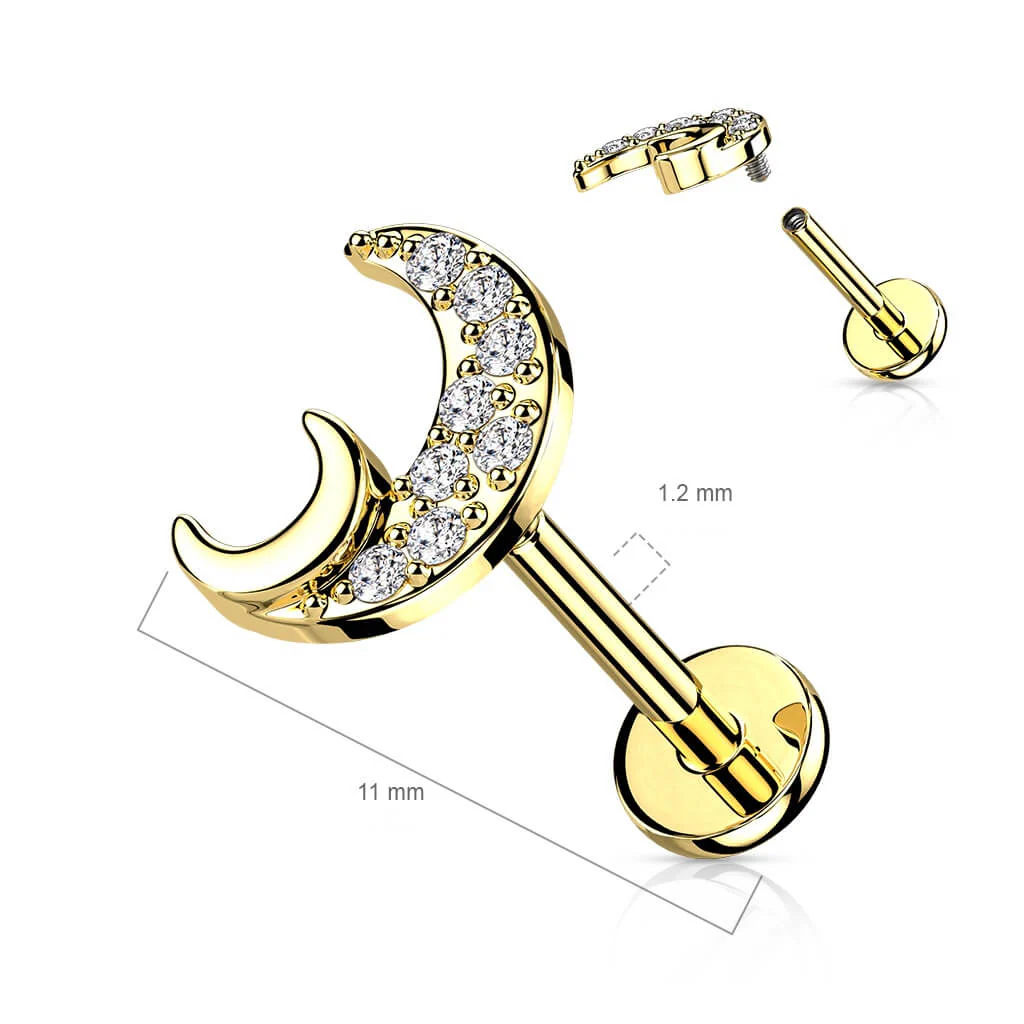 Labret Moon Zirconia Internally Threaded - Image 3