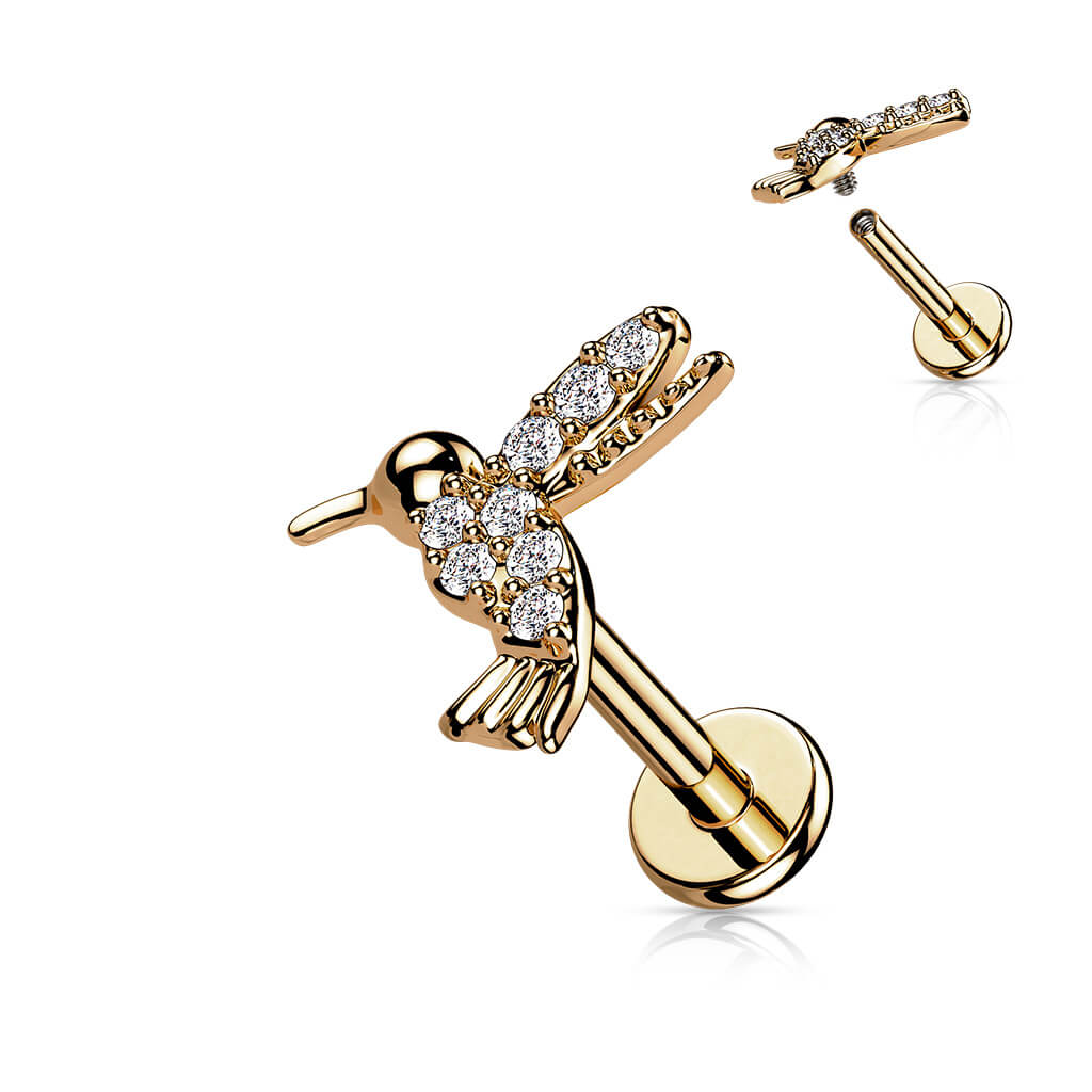 Labret Hummingbird Zirconia Internally Threaded - Image 6