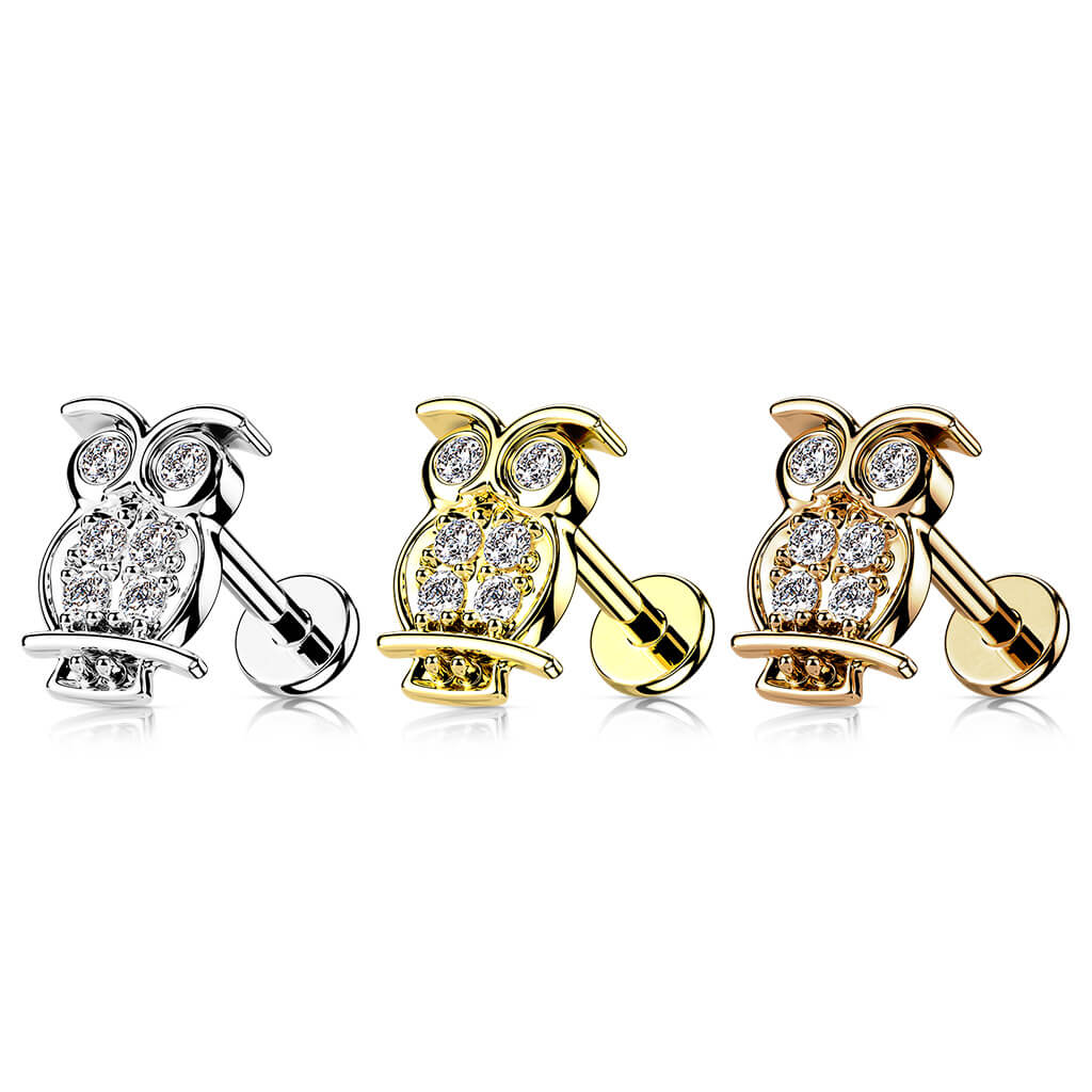 Labret Owl Zirconia Internally Threaded - Image 5