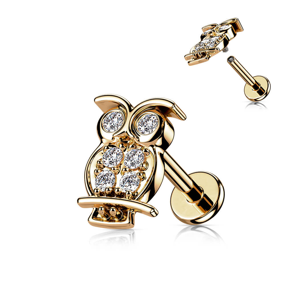 Labret Owl Zirconia Internally Threaded - Image 6