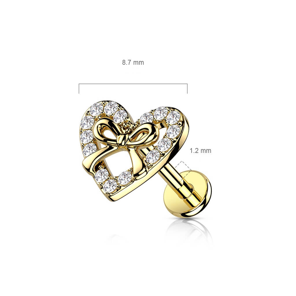Labret Heart Zirconia Internally Threaded - Image 3
