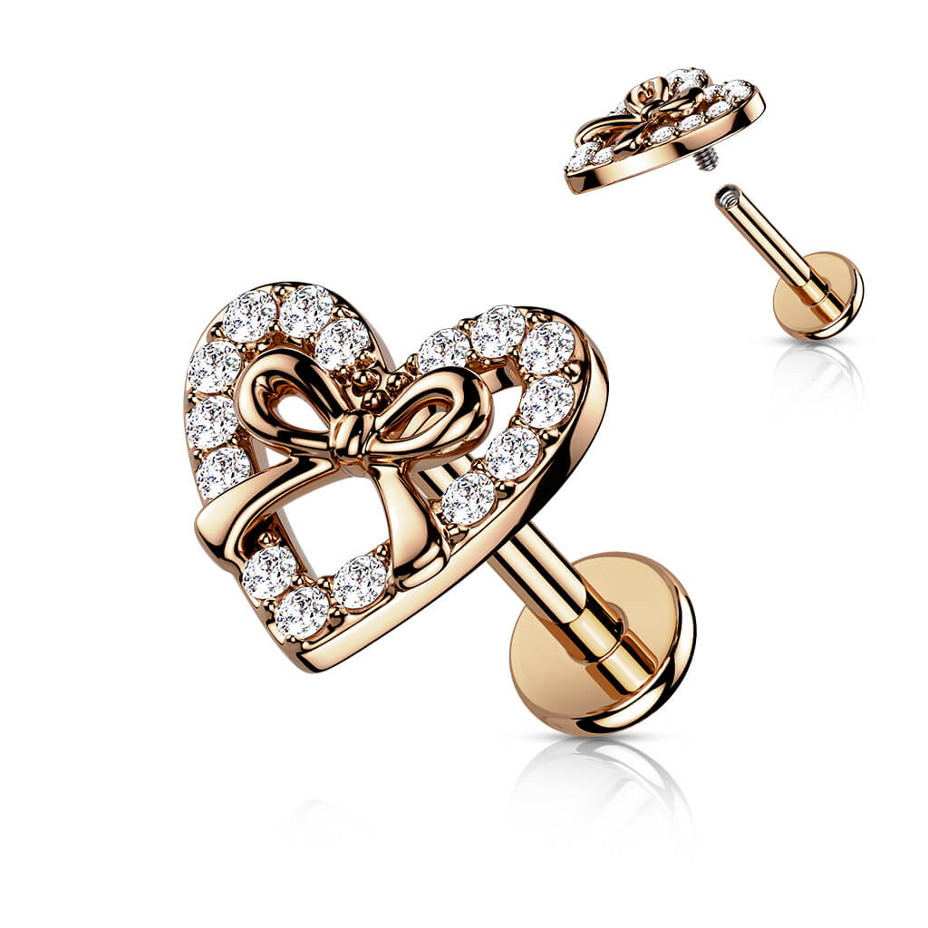 Labret Heart Zirconia Internally Threaded - Image 6