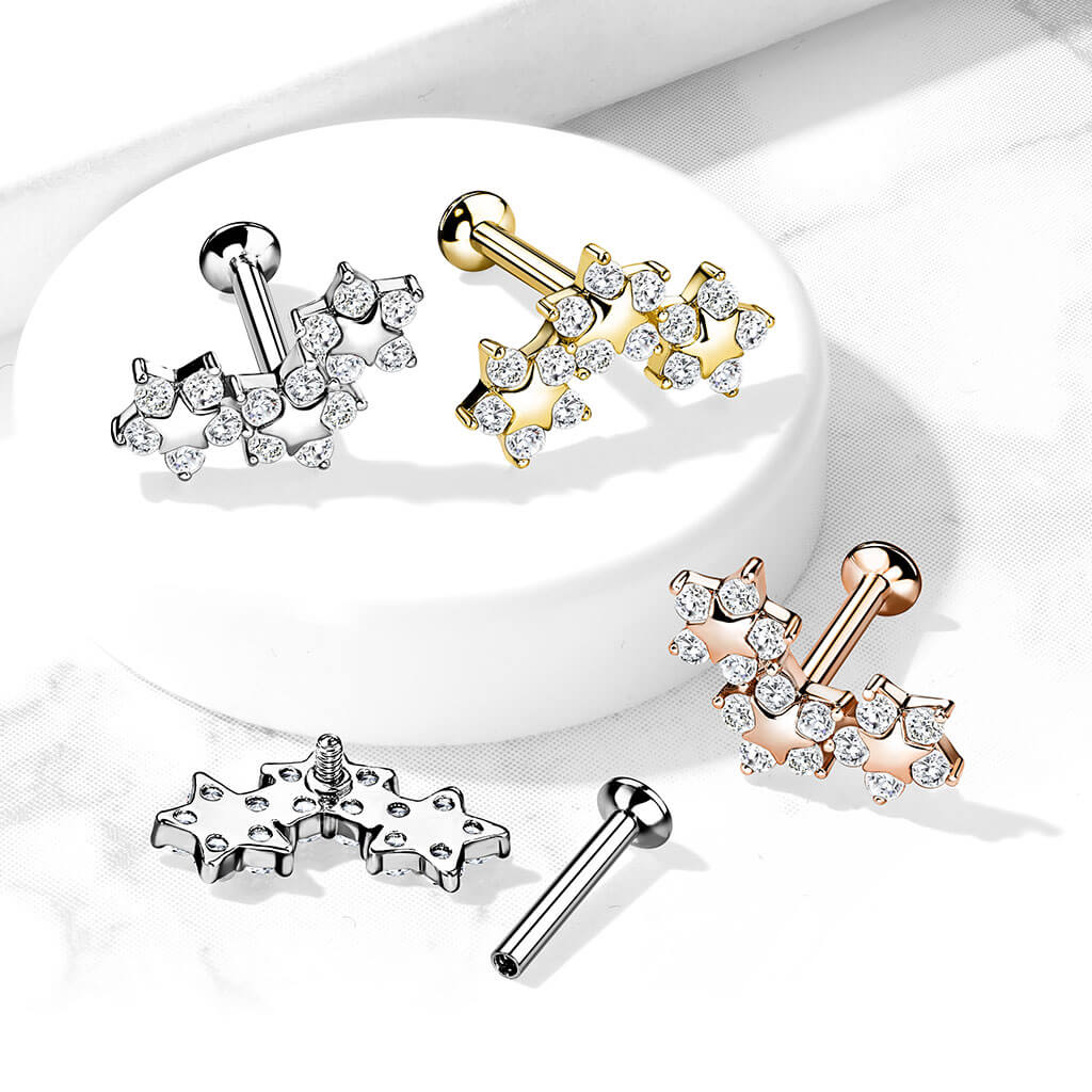 Labret Stars Zirconia Internally Threaded - Image 8
