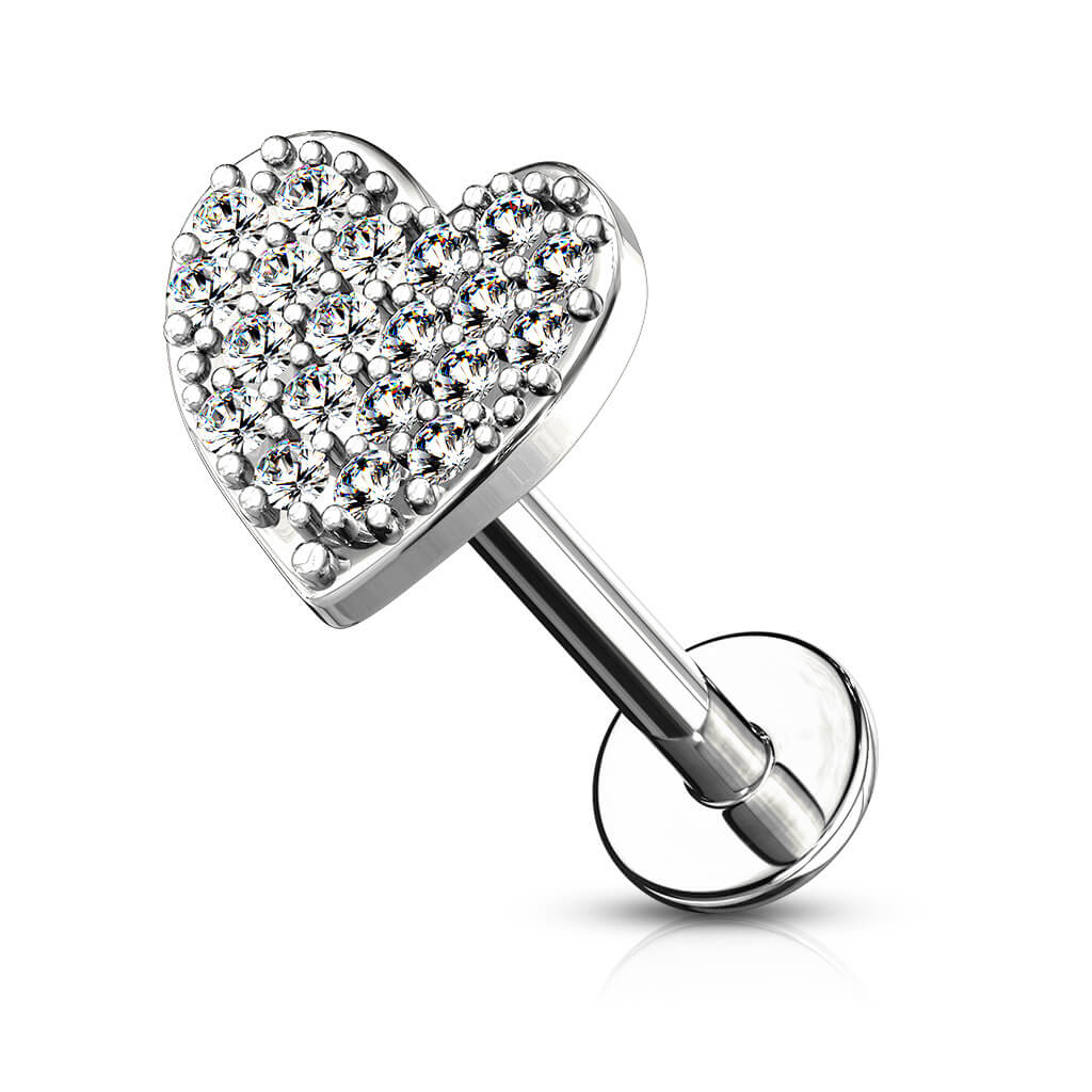 Labret Heart Zirconia Internally Threaded - Image 2