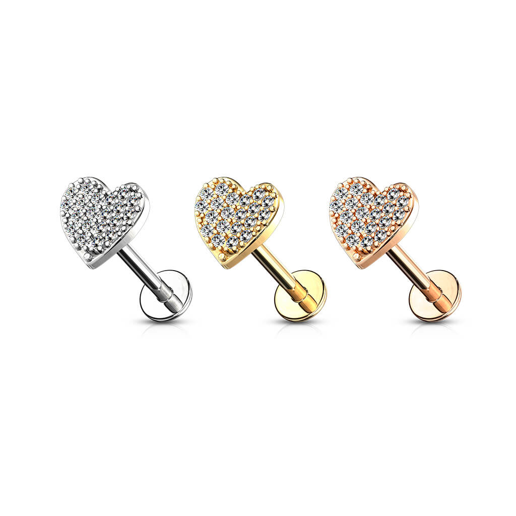 Labret Heart Zirconia Internally Threaded - Image 5
