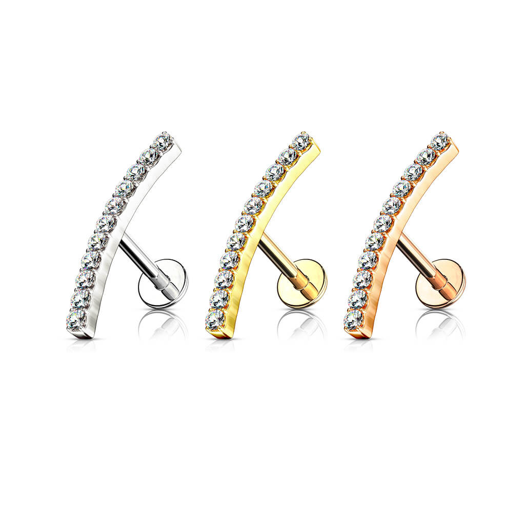 Labret Bar curved Zirconia Internally Threaded - Image 5