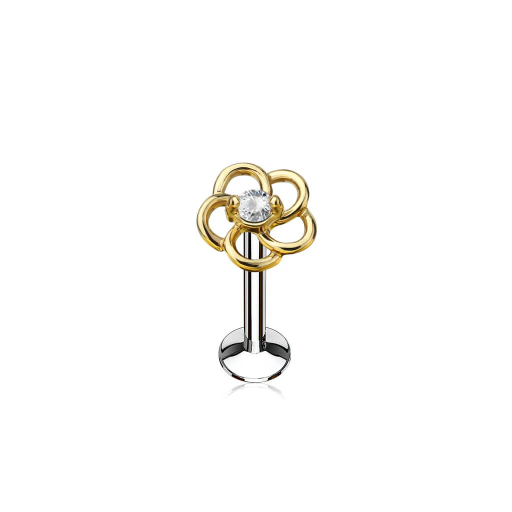Labret Flower Zirconia Internally Threaded - Image 3