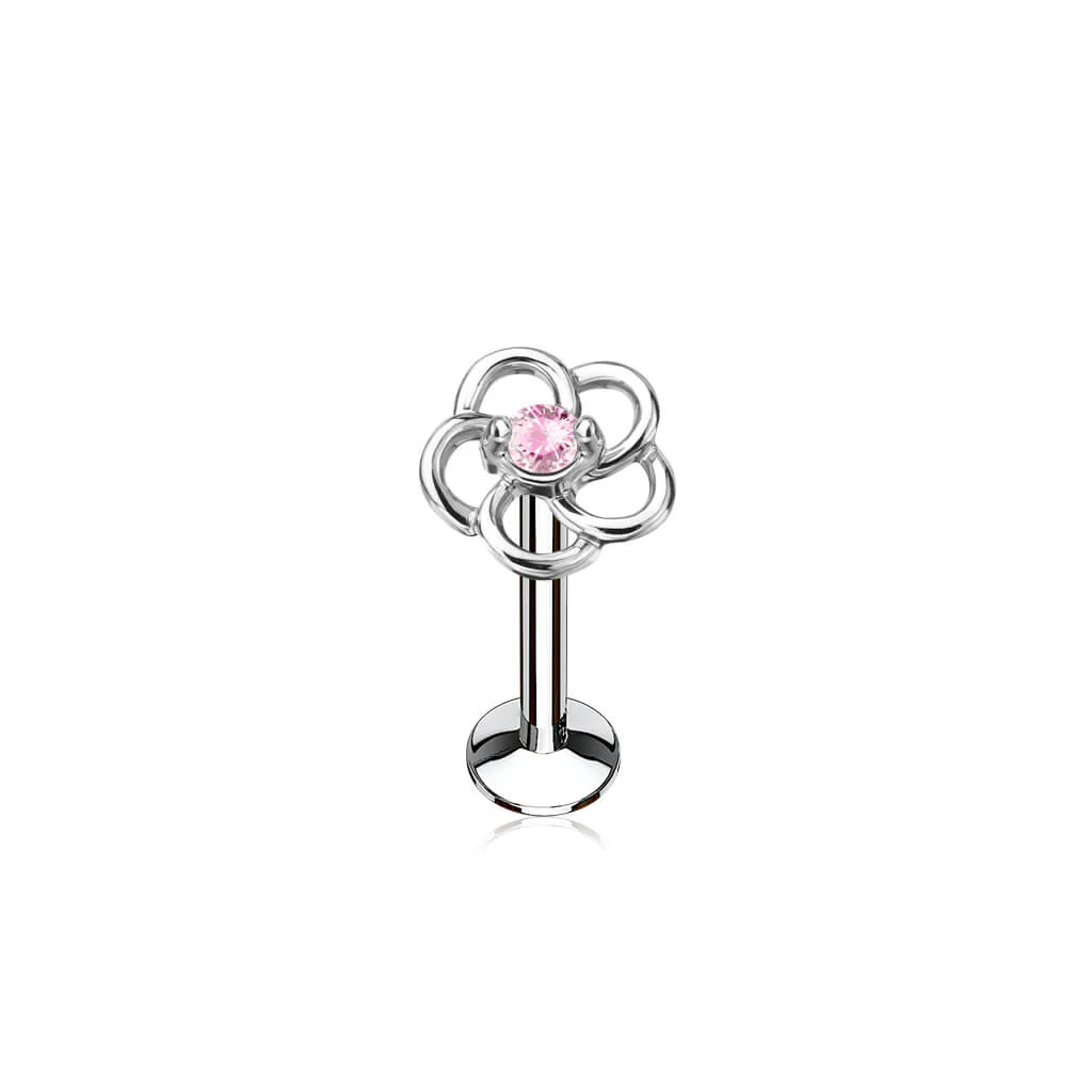Labret Flower Zirconia Internally Threaded - Image 4