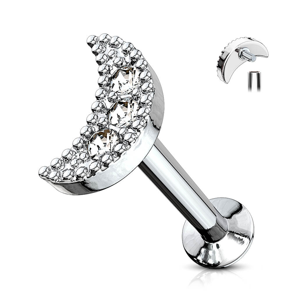 Labret Moon Zirconia Internally Threaded - Image 4