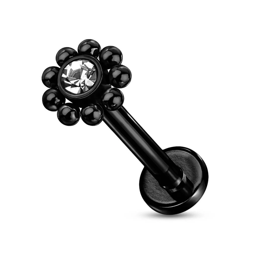 Labret Flower Zirconia Internally Threaded - Image 4