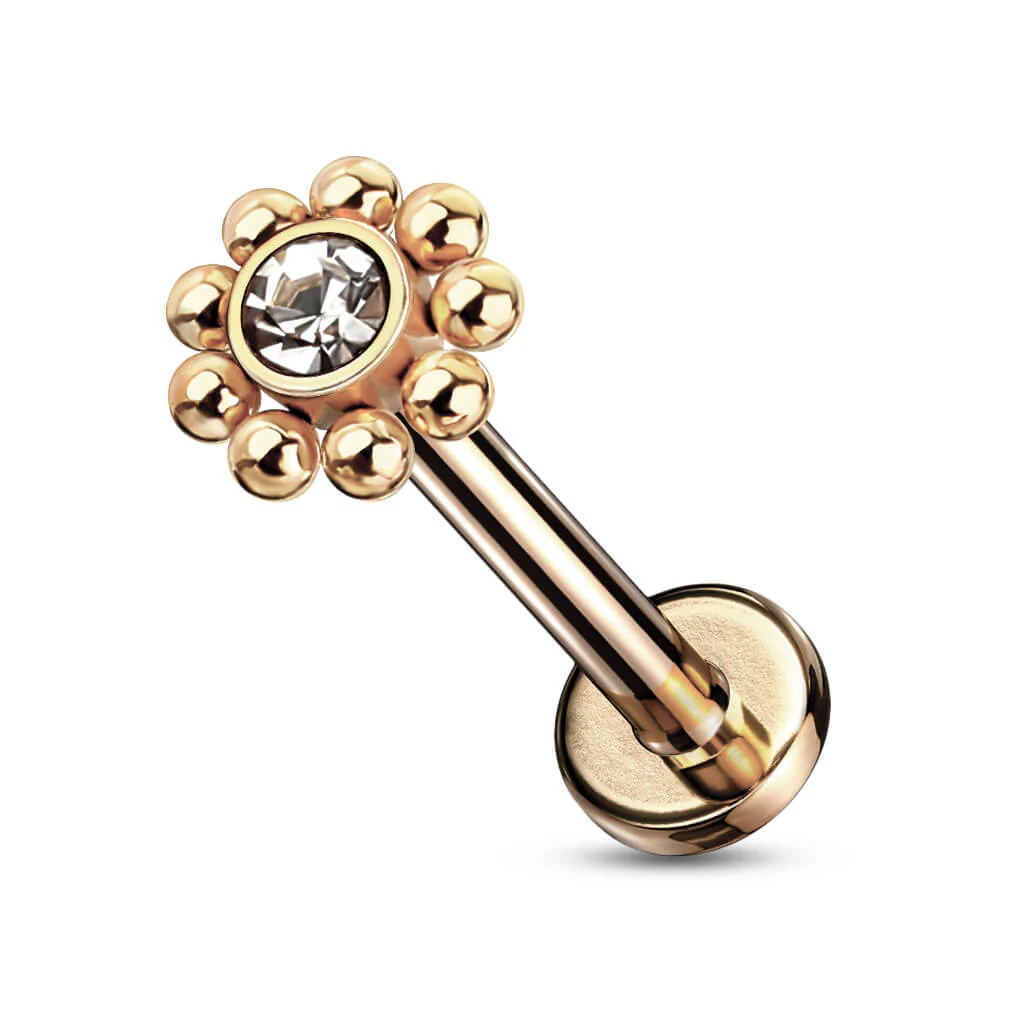 Labret Flower Zirconia Internally Threaded - Image 6