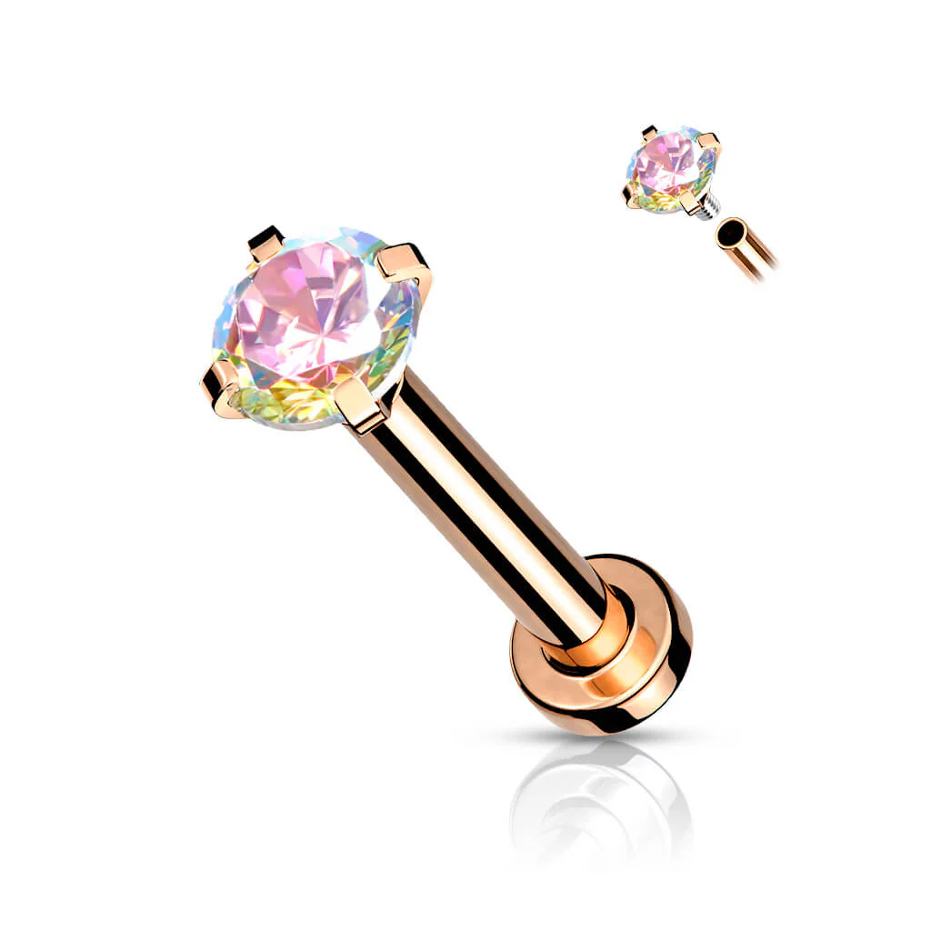 Labret Zirconia dimple setting Internally Threaded - Image 12