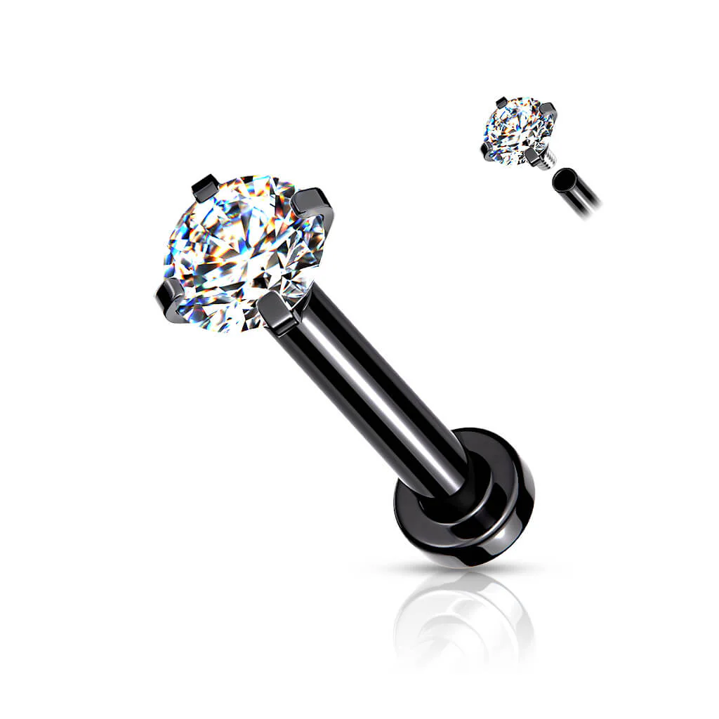 Labret Zirconia dimple setting Internally Threaded - Image 4