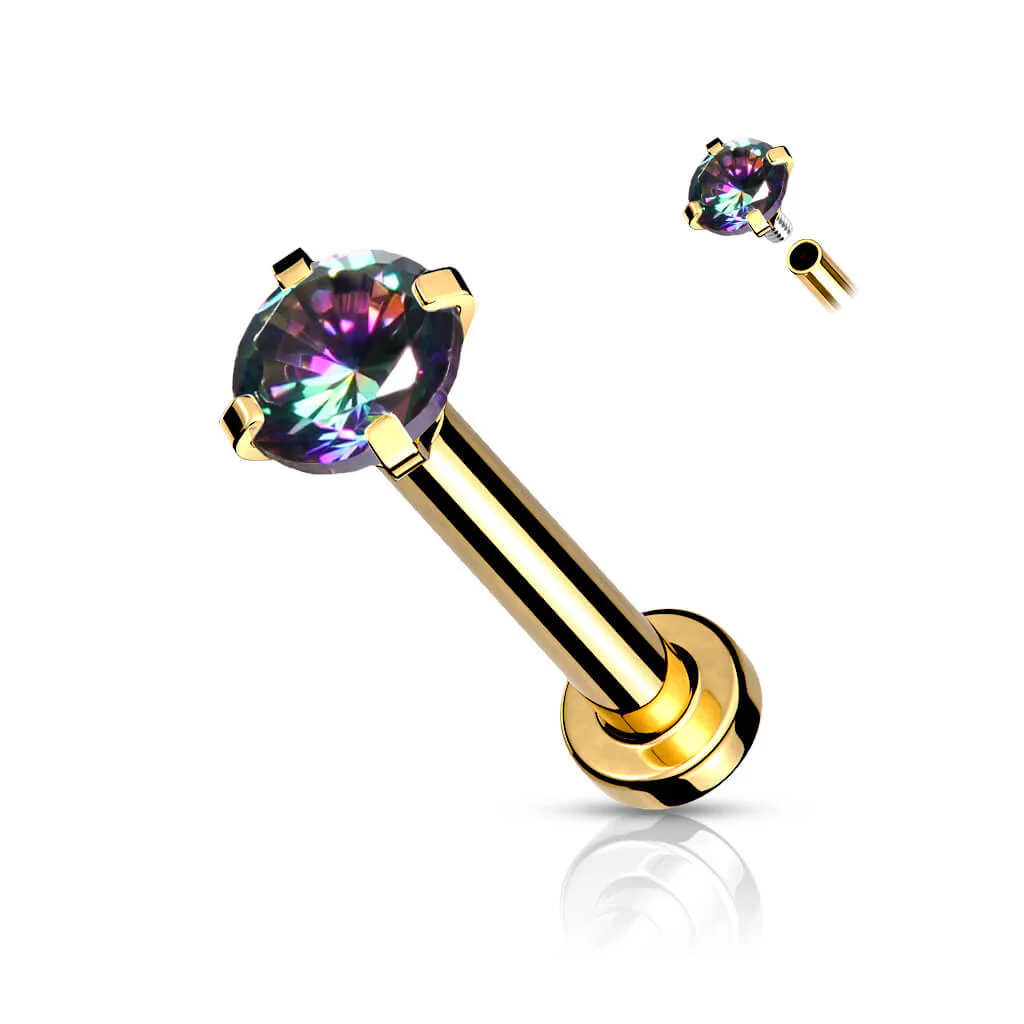 Labret Zirconia dimple setting Internally Threaded - Image 9