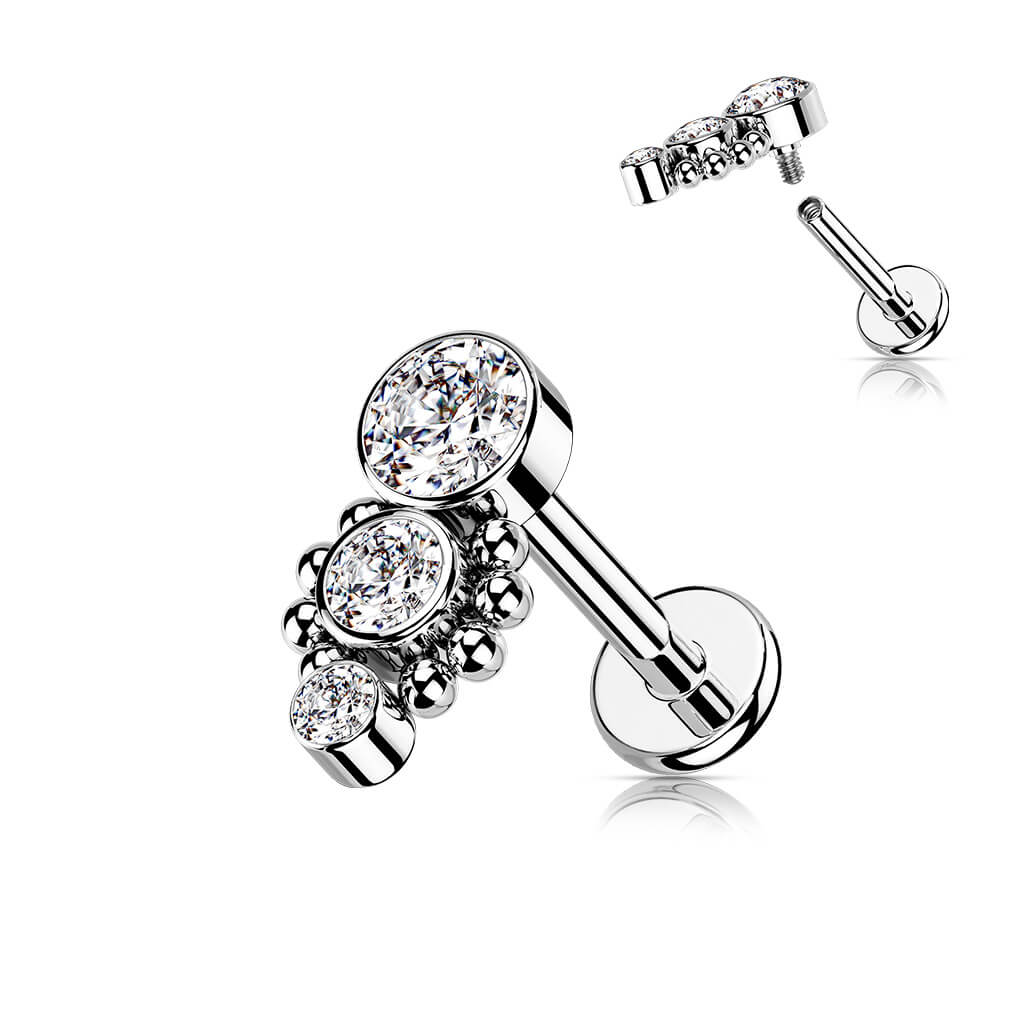 Labret 3 Zirconia Internally Threaded - Image 2