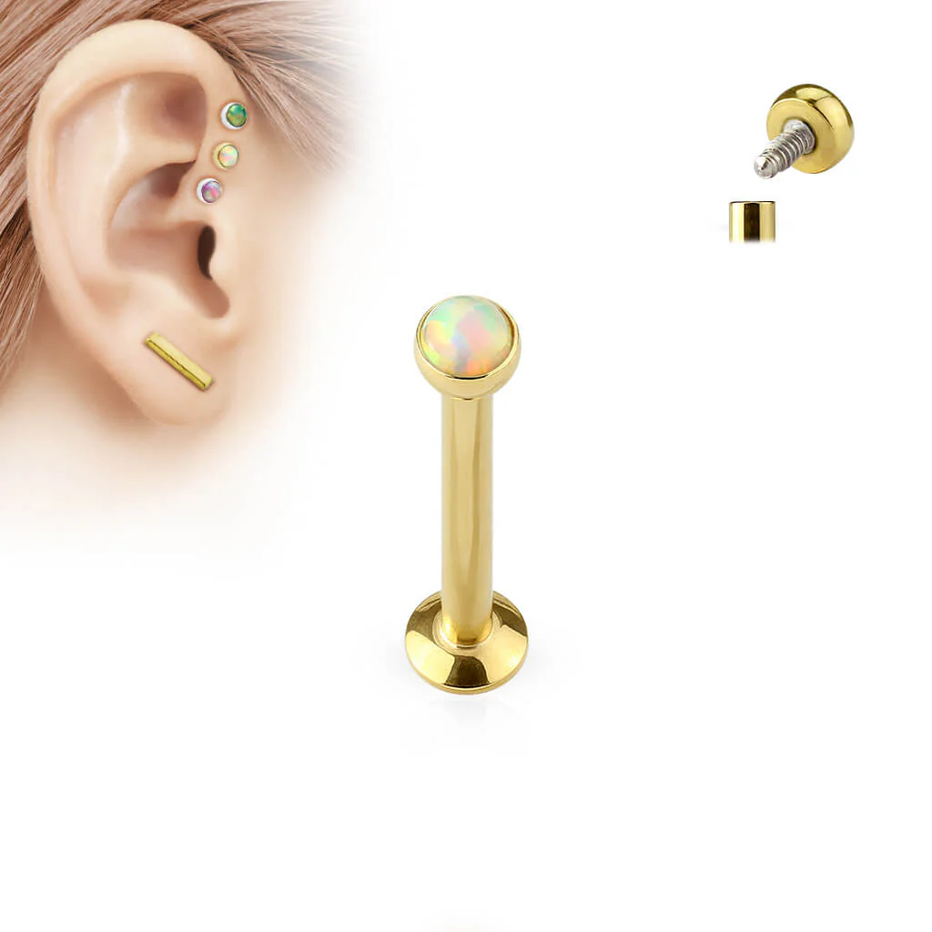 Labret Opal Flat Internally Threaded - Image 2
