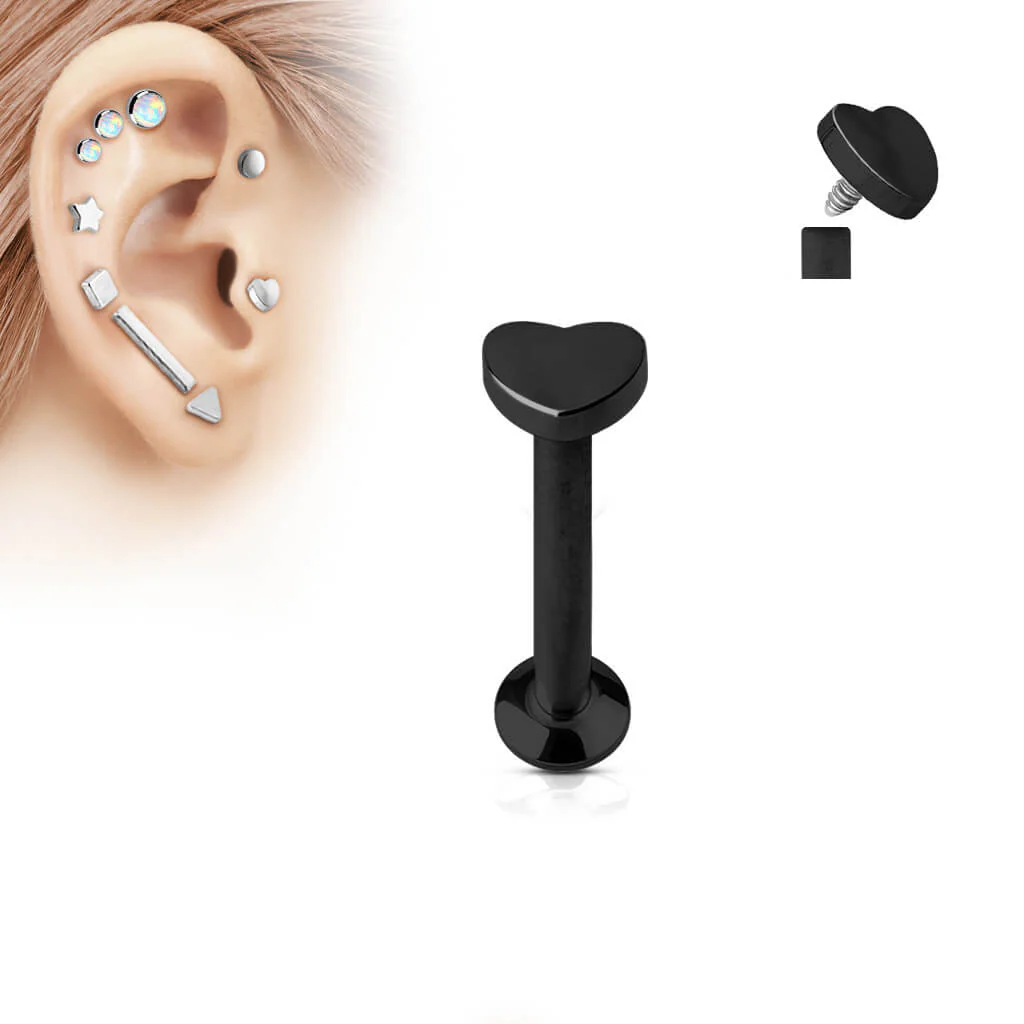 Labret Heart Internally Threaded - Image 3