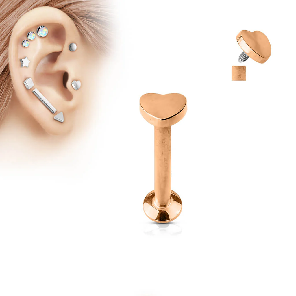 Labret Heart Internally Threaded - Image 4