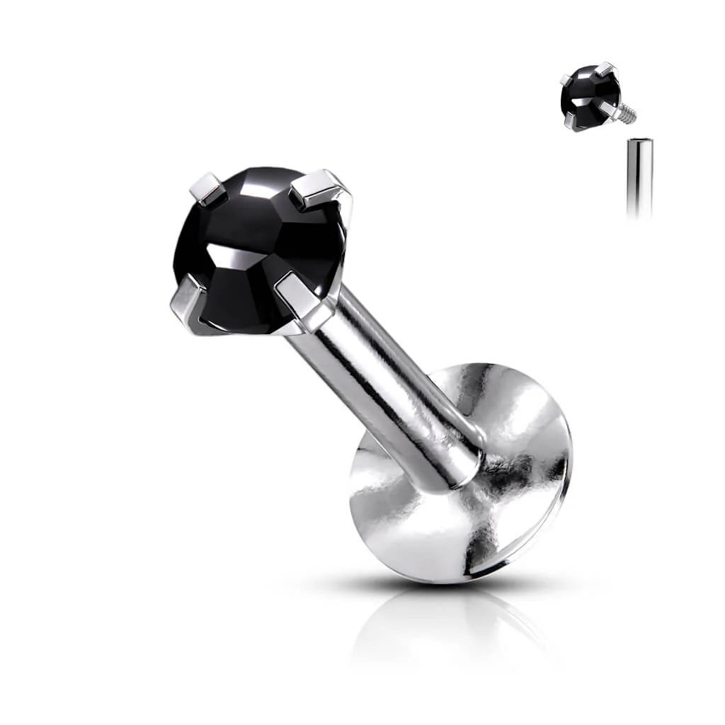 Labret Zirconia Silver Internally Threaded - Image 6