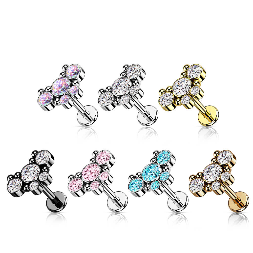 Labret Butterfly Zirconia Internally Threaded - Image 5