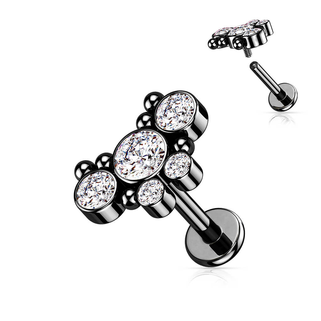 Labret Butterfly Zirconia Internally Threaded - Image 8