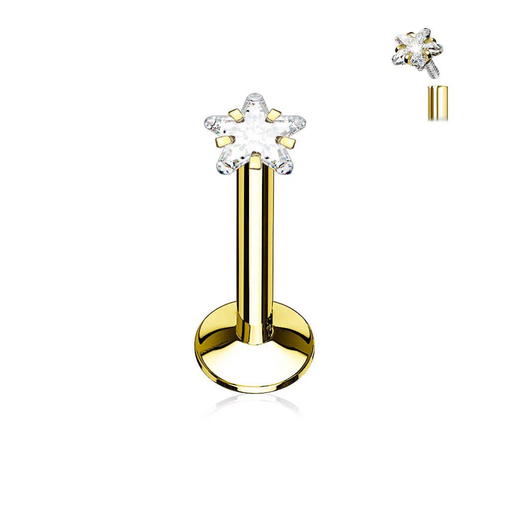 Labret Star Zirconia Internally Threaded - Image 2