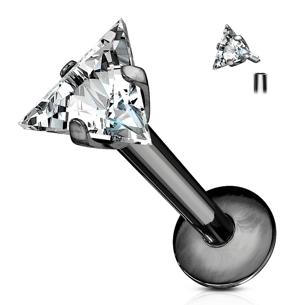 Labret Triangle Zirconia Internally Threaded - Image 6