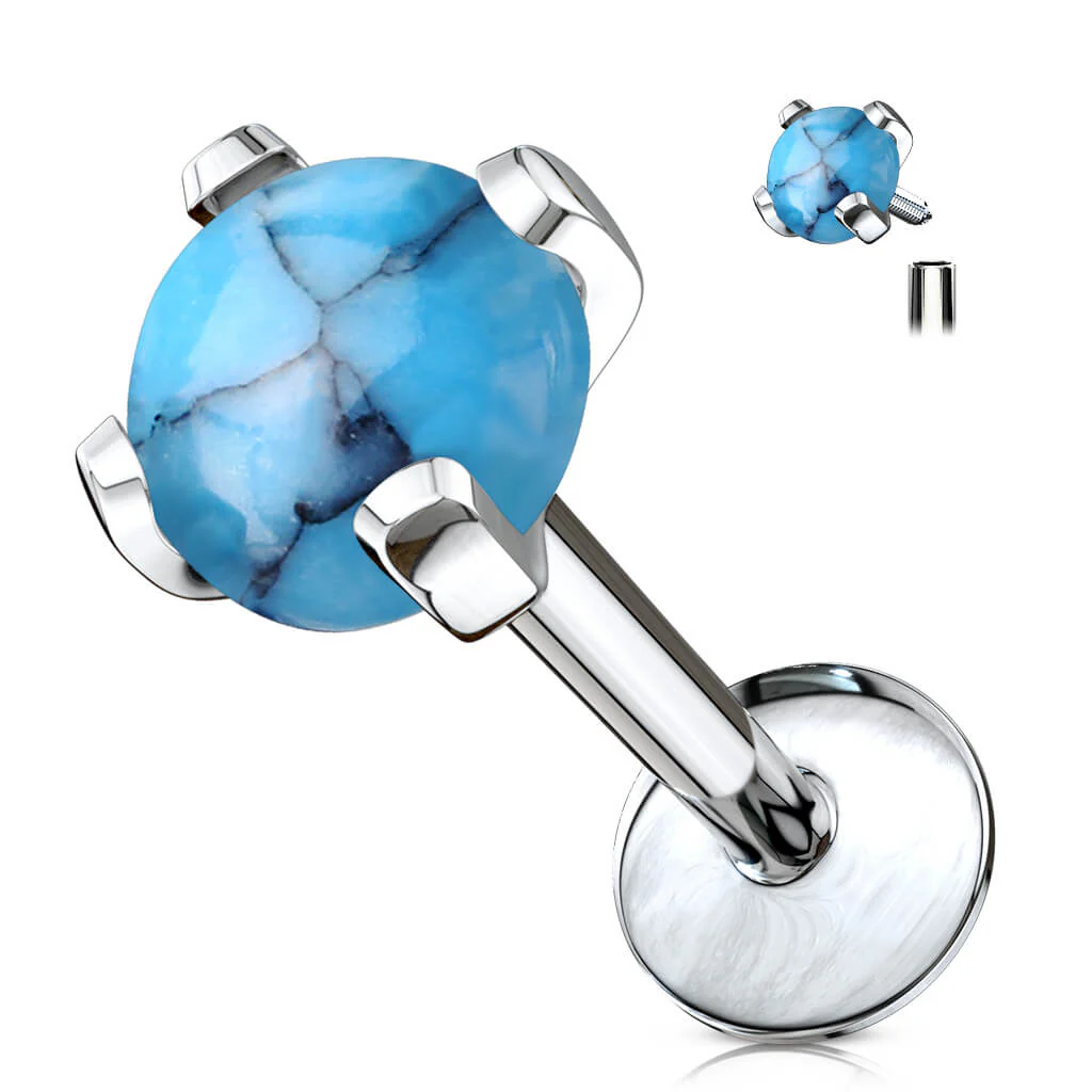 Labret Semi-Precious Stone Internally Threaded - Image 10