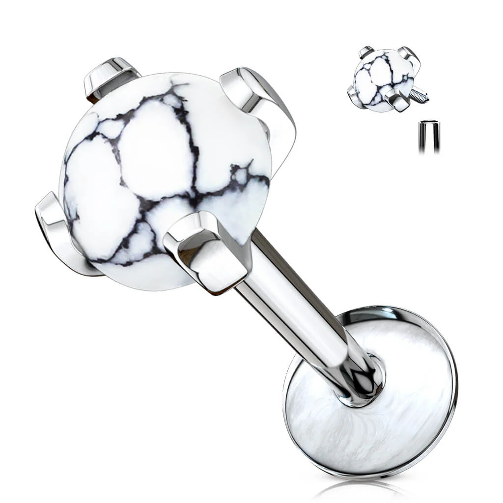 Labret Semi-Precious Stone Internally Threaded - Image 11