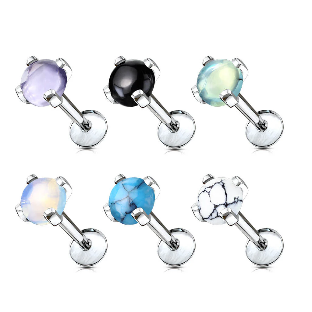 Labret Semi-Precious Stone Internally Threaded - Image 5