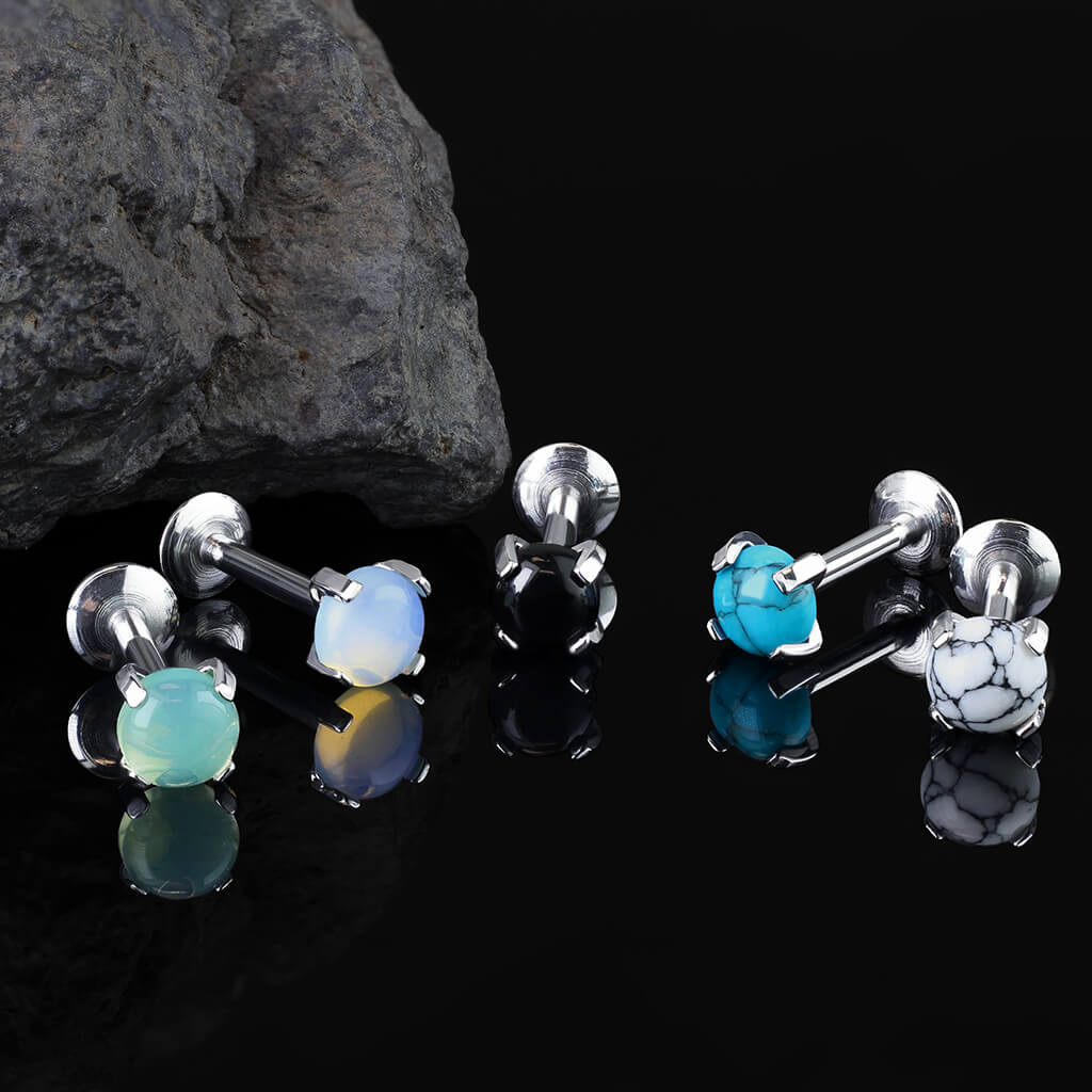 Labret Semi-Precious Stone Internally Threaded - Image 9
