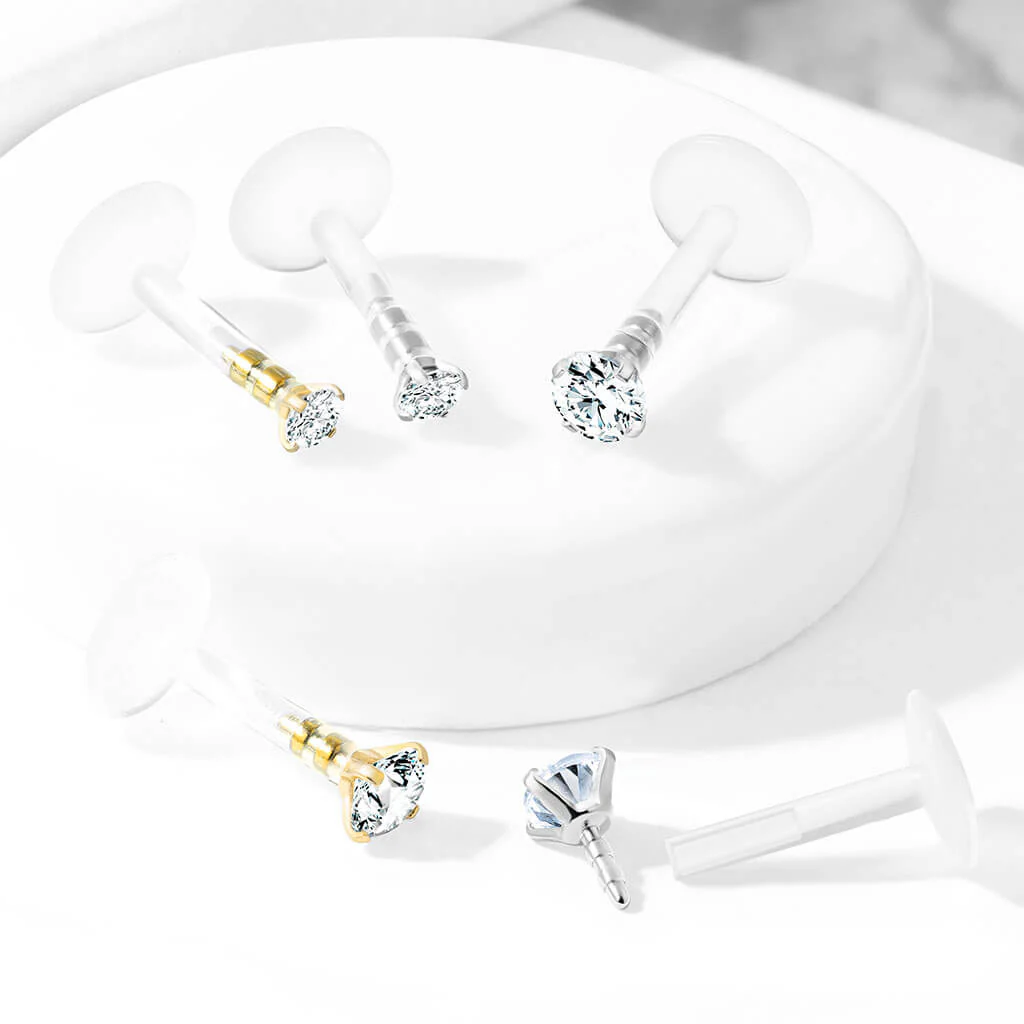 Labret Zirconia dimple setting - Image 7