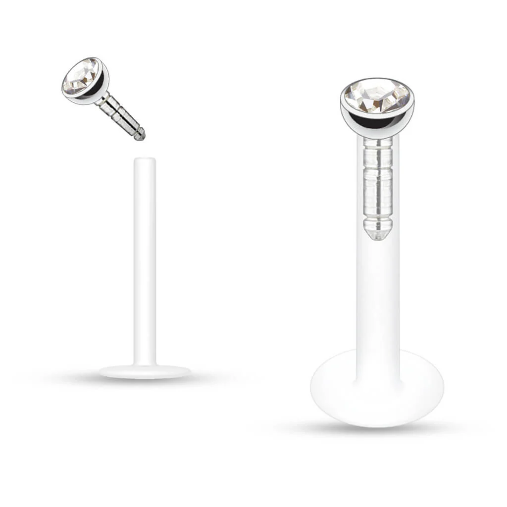 Labret Zirconia dimple setting - Image 2
