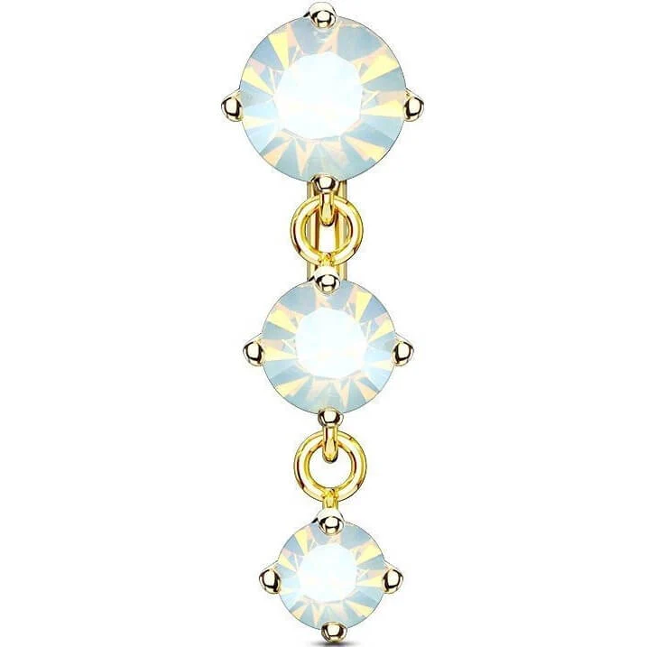 Belly Button Piercing Top Down 3 Zirconia dangle