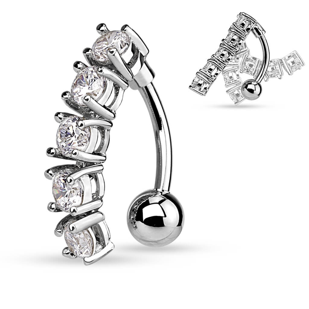 Belly Button Piercing 5 Zirconia coloured - Image 2