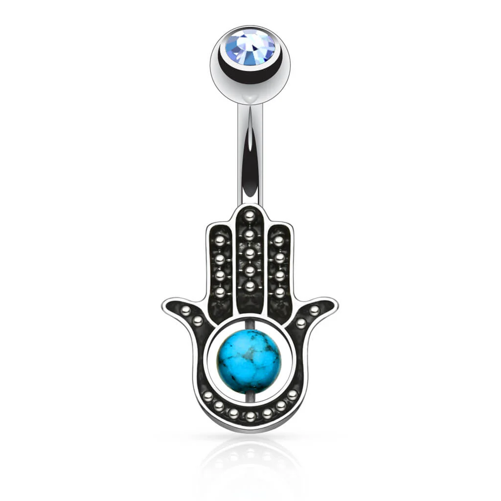 Hamsa turquoise Zirconia