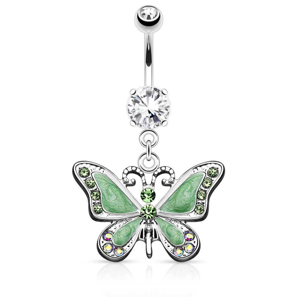 Belly Button Piercing Butterfly dangle Zirconia - Image 2
