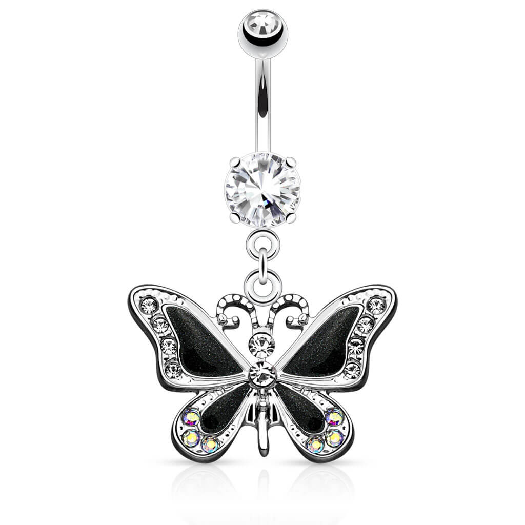 Belly Button Piercing Butterfly dangle Zirconia - Image 3