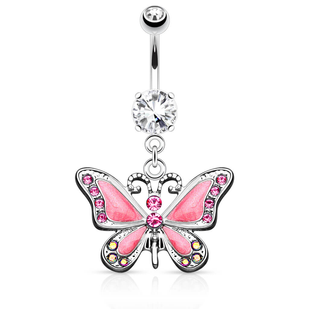 Belly Button Piercing Butterfly dangle Zirconia - Image 4