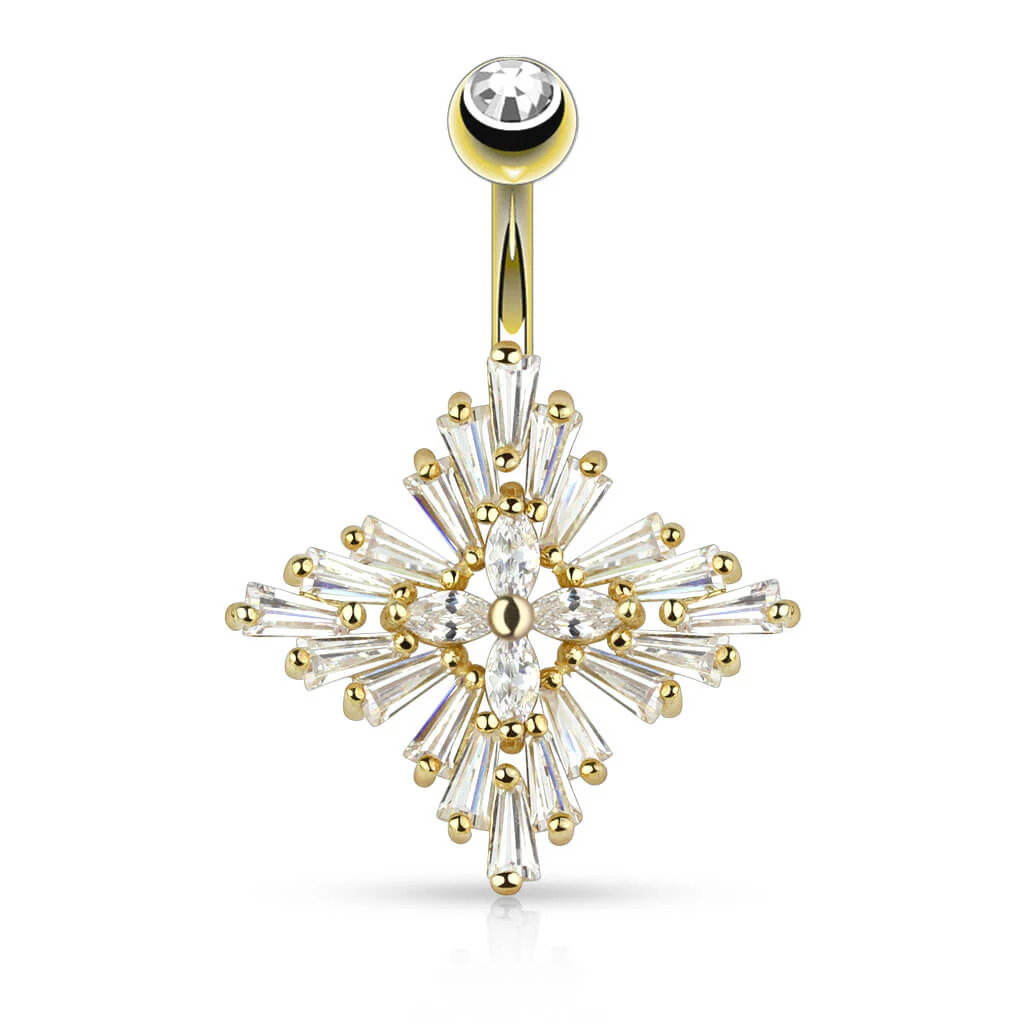 Belly Button Piercing Princess Cut Zirconia - Image 3