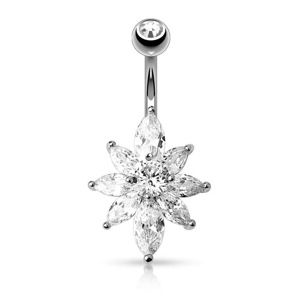 Belly Button Piercing Flower Zirconia - Image 2