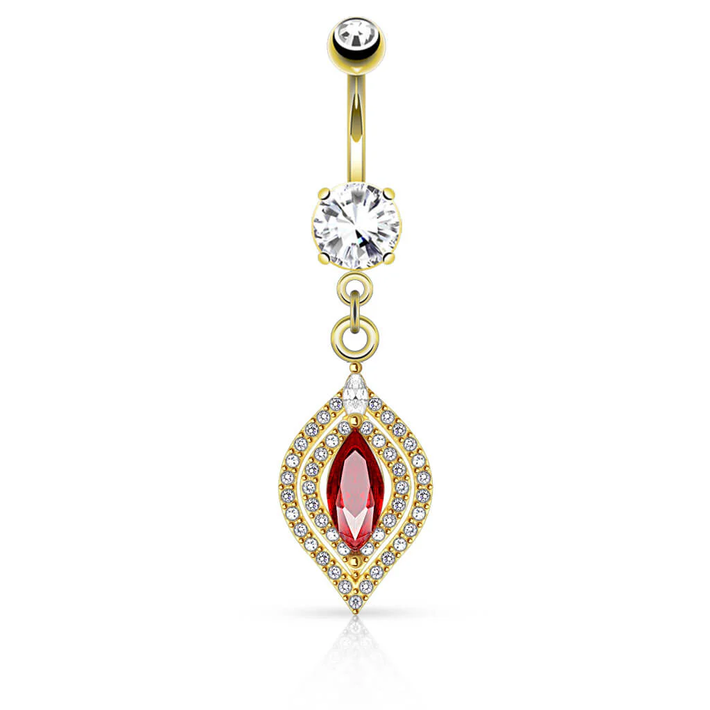 Belly Button Piercing Maquise Cut Zirconia - Image 3